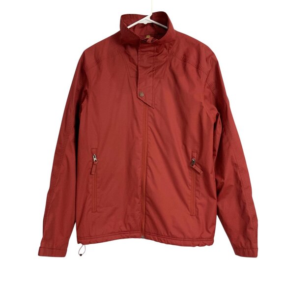 Timberland Waterproof Red Full Zip Lined Windbreaker Jacket Size S Mock Neck - Picture 1 of 7